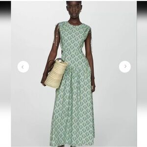 Mango Green Patterned Maxi Dress